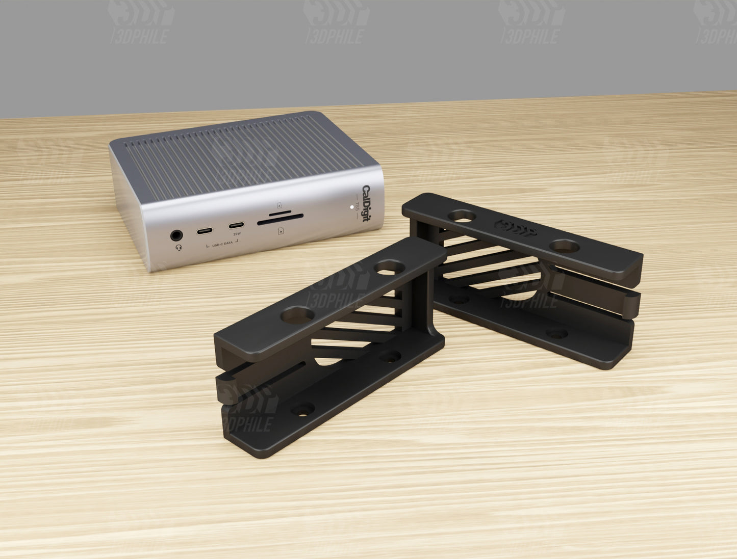 CalDigit TS5 dock under-desk mounting brackets