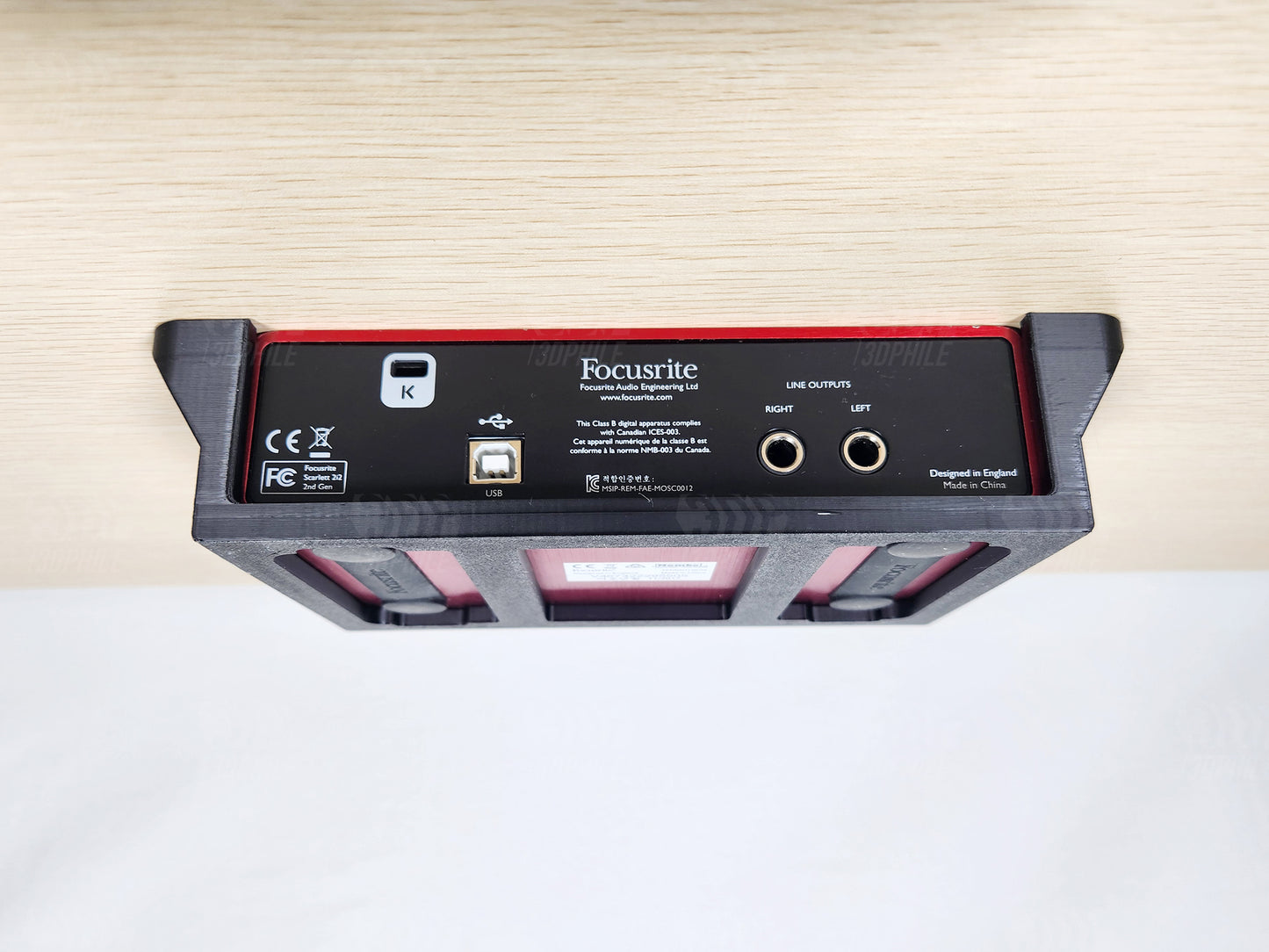 Focusrite Scarlett 2i2 2nd Gen under-desk mounting bracket