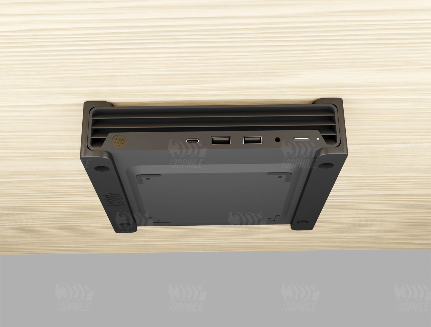 HP ProDesk 400 G6 and HP EliteDesk 800 Series MiniPC under-desk mounting bracket