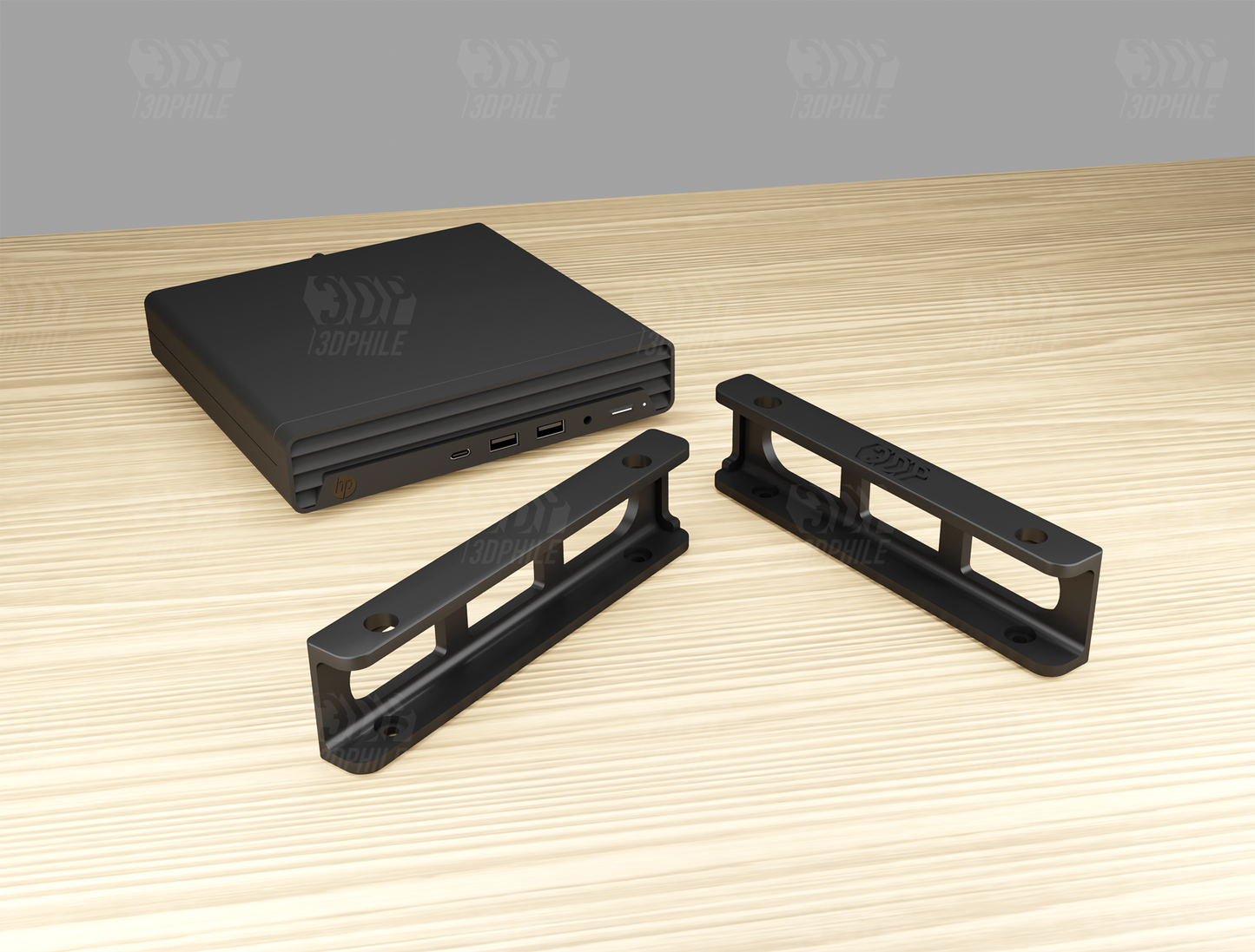 HP ProDesk 400 G6 and HP EliteDesk 800 Series MiniPC under-desk mounting bracket