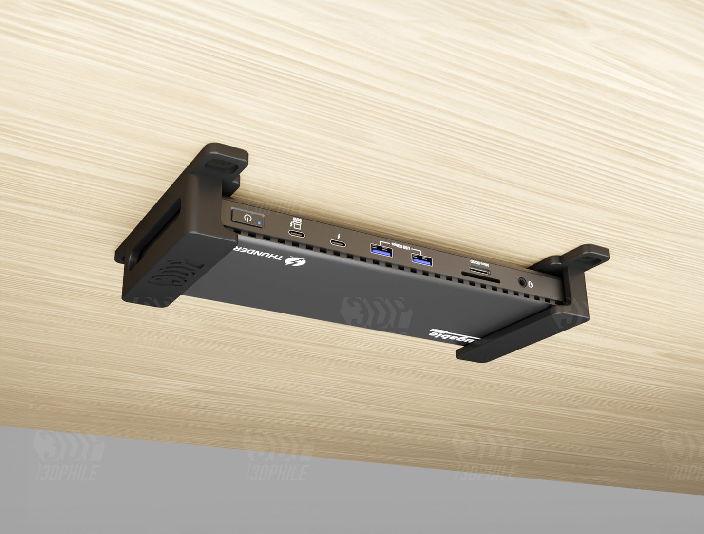 Plugable TB4-UD5 Thunderbolt 4 dock under-desk mounting brackets mount