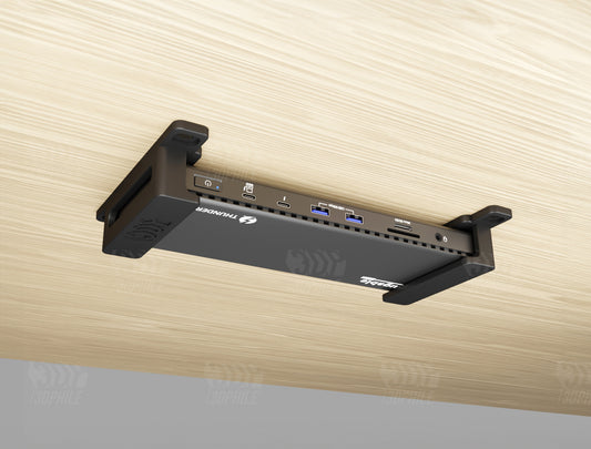 Plugable TB4-UD5 Thunderbolt 4 dock under-desk mounting brackets mount