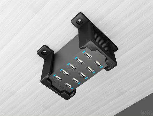 Sabrent AX-TPCS USB 10-Port charger hub under-desk mount