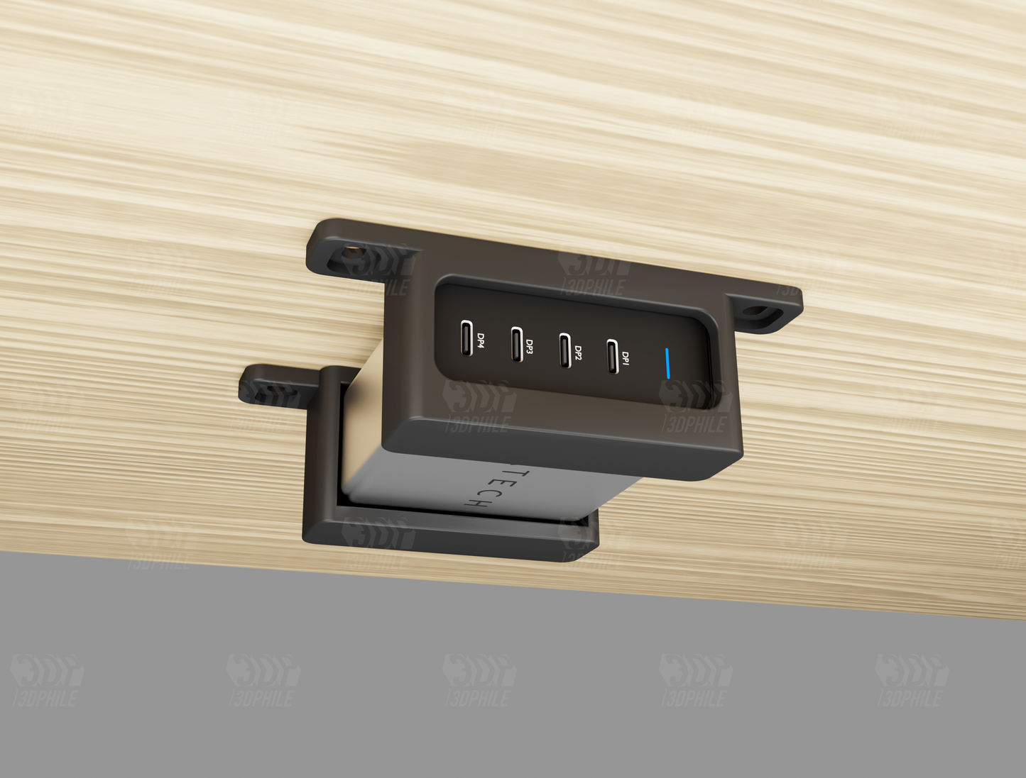 Satechi USB-C 4-Port charger under desk mount