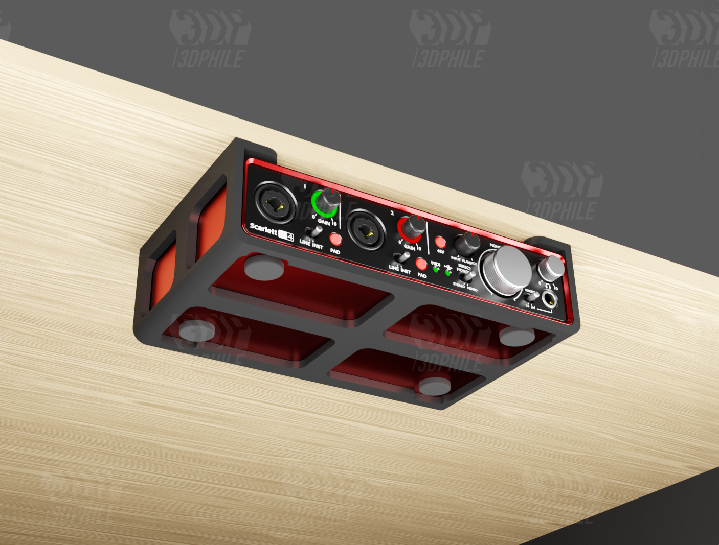 Focusrite Scarlett 2i4 2nd Gen under-desk mounting bracket