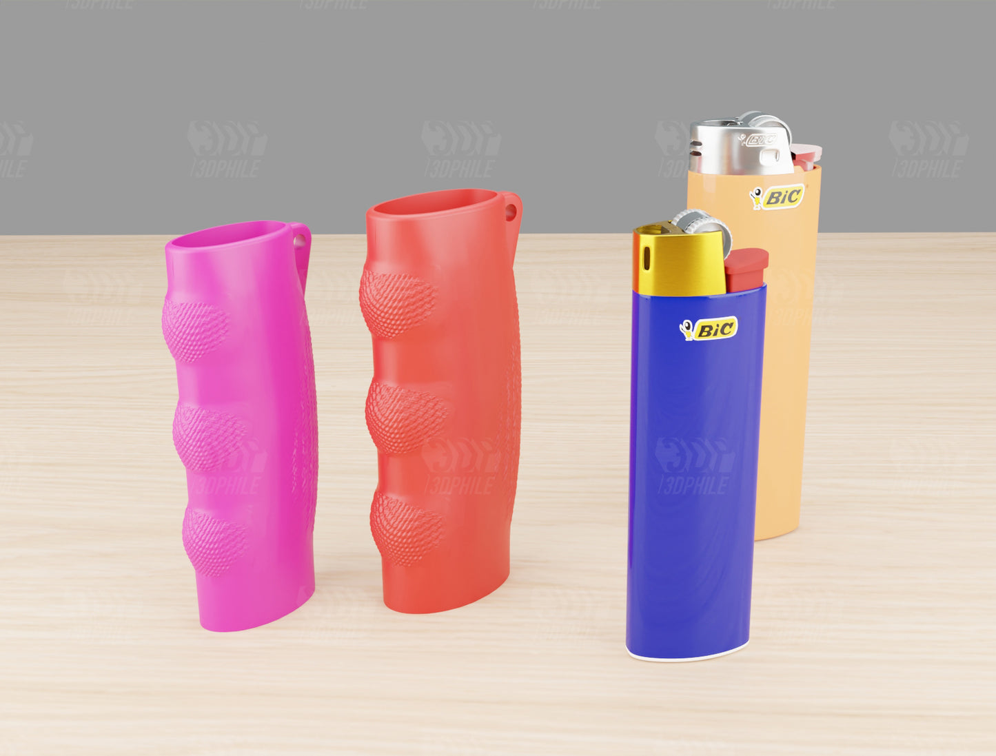 Bic lighter ergonomic cover case handle