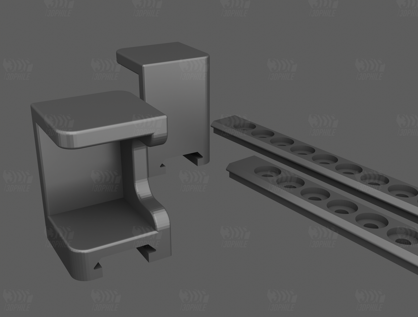 Universal under-desk mount modular bracket system for battery box dock or device