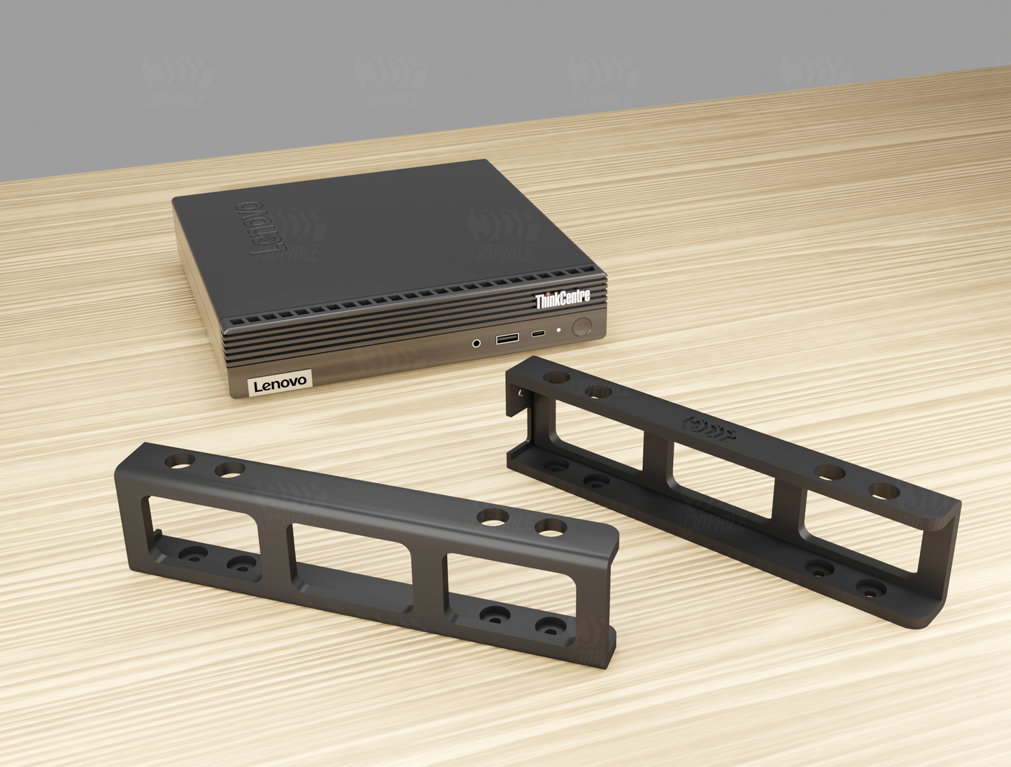 Lenovo ThinkCentre Tiny Series mini PC under-desk mounting brackets