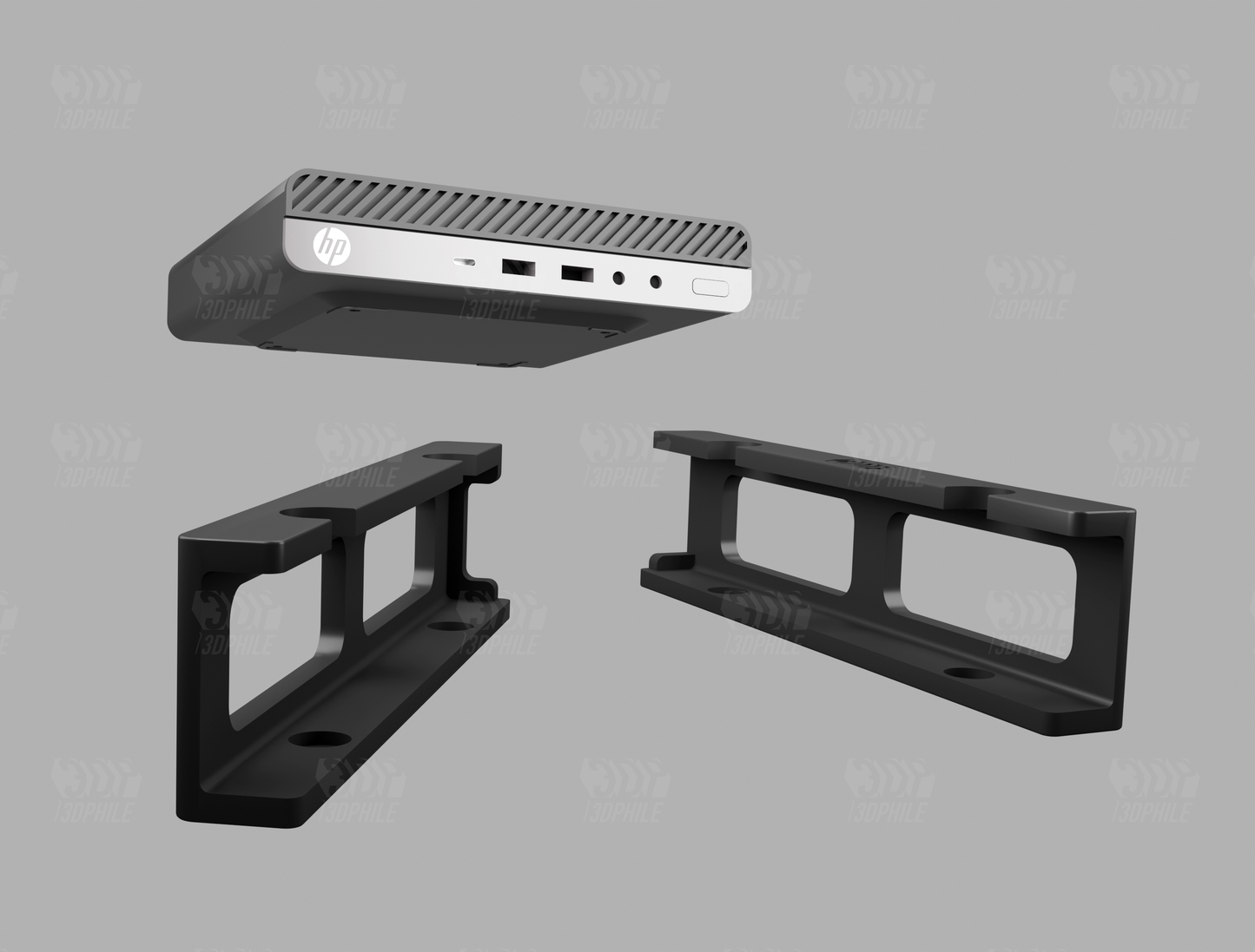 HP EliteDesk 700 and HP EliteDesk 800 3G and 4G Mini PC under-desk mounting bracket