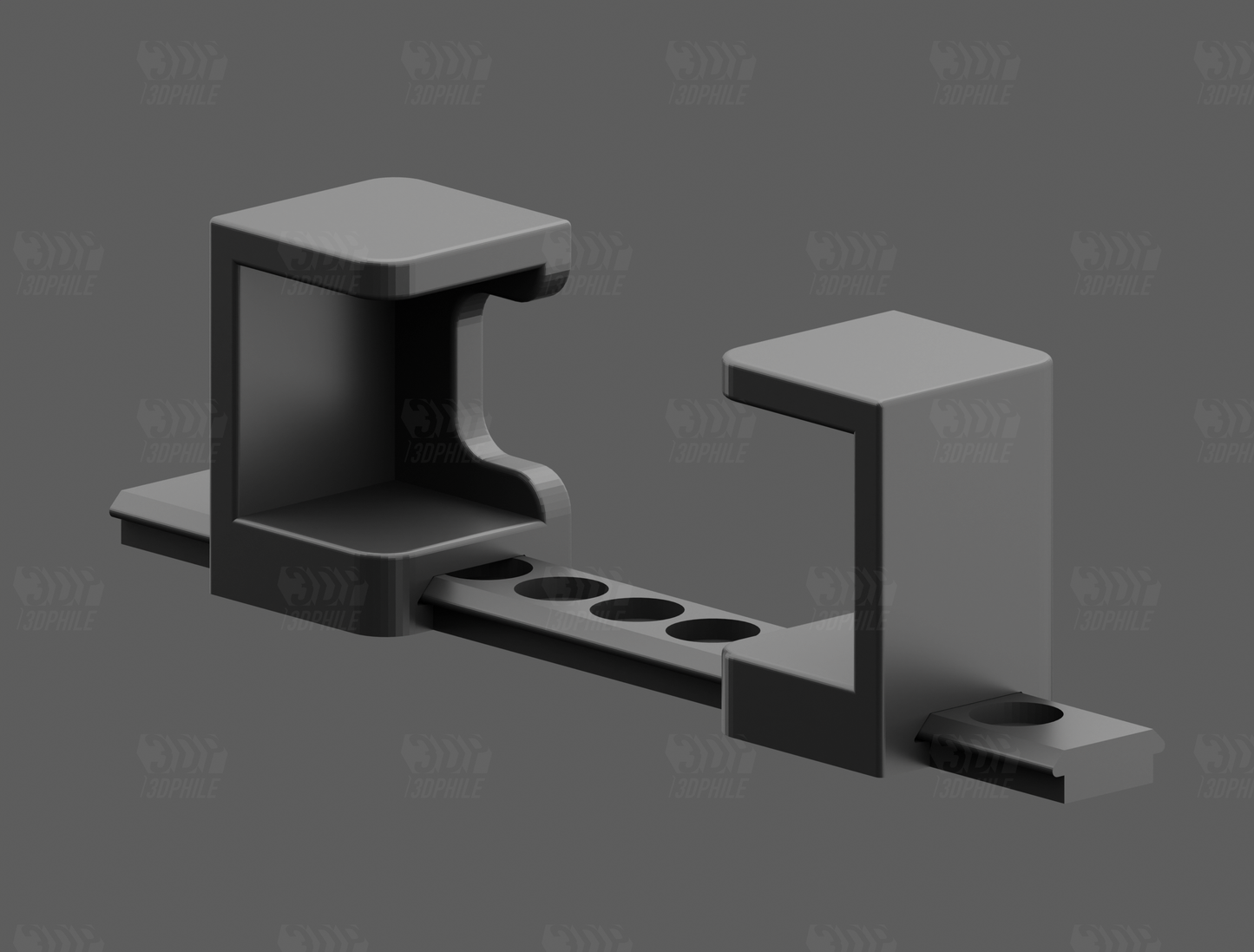 Universal under-desk mount modular bracket system for battery box dock or device