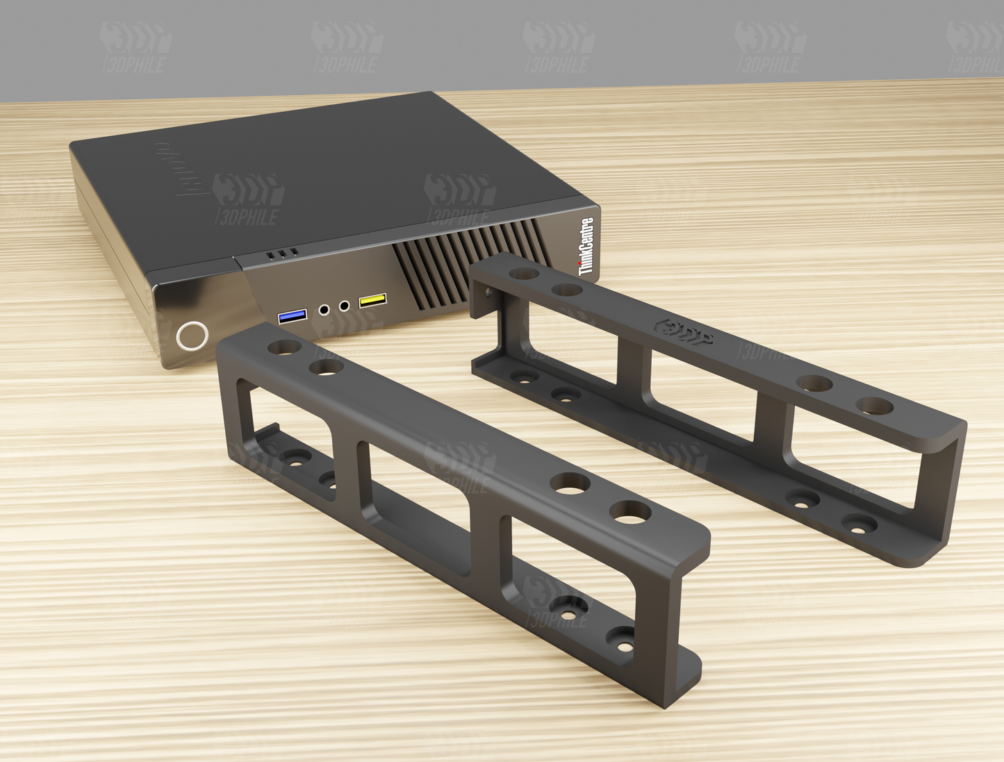 Lenovo ThinkCentre M Series tiny mini PC under-desk mounting brackets