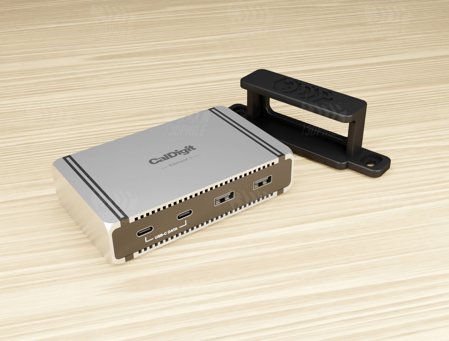 CalDigit Element 5 Hub dock under-desk mounting brackets