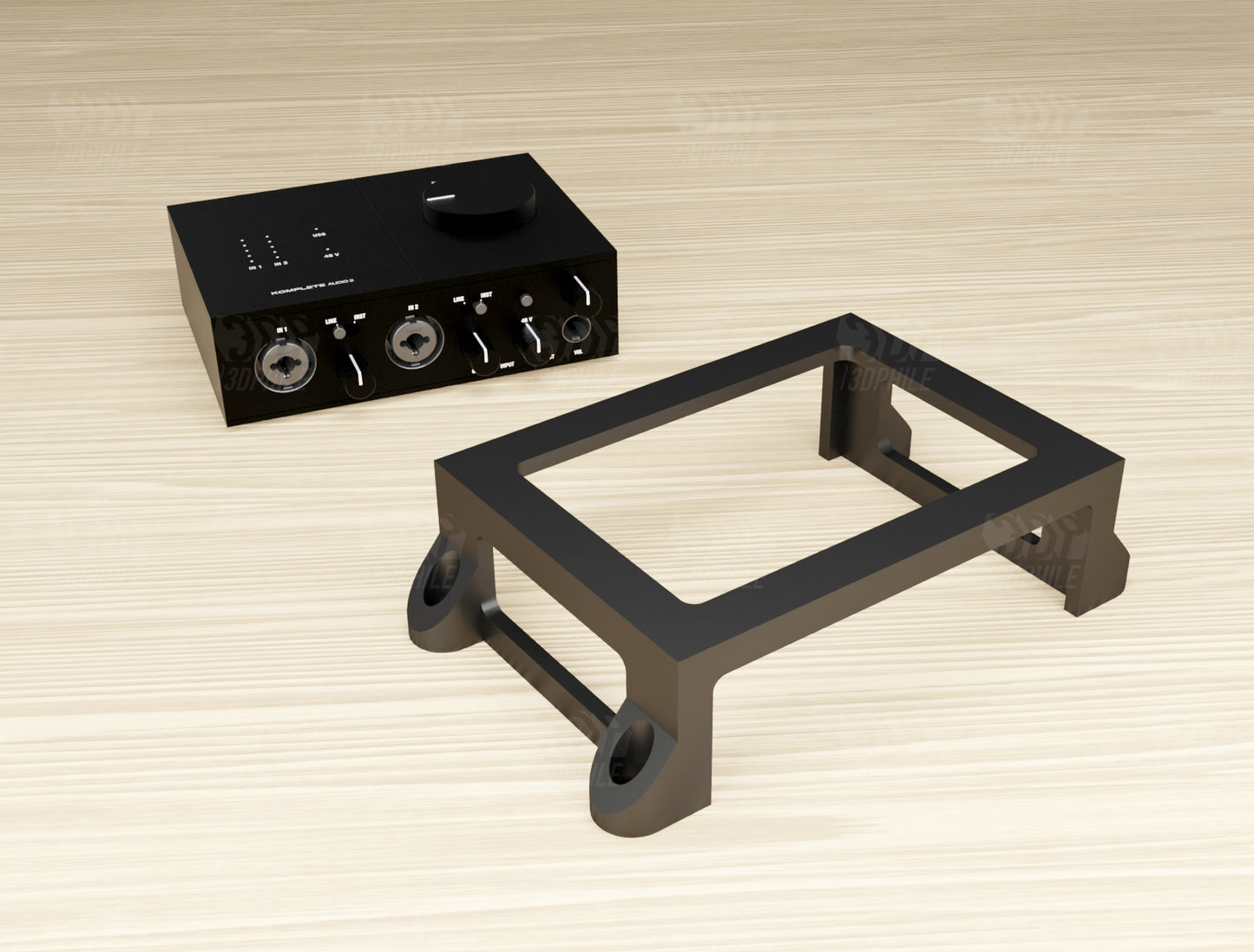 Native Instruments NI Komplete Audio 2 and Komplete Audio 1 under-desk mount bracket