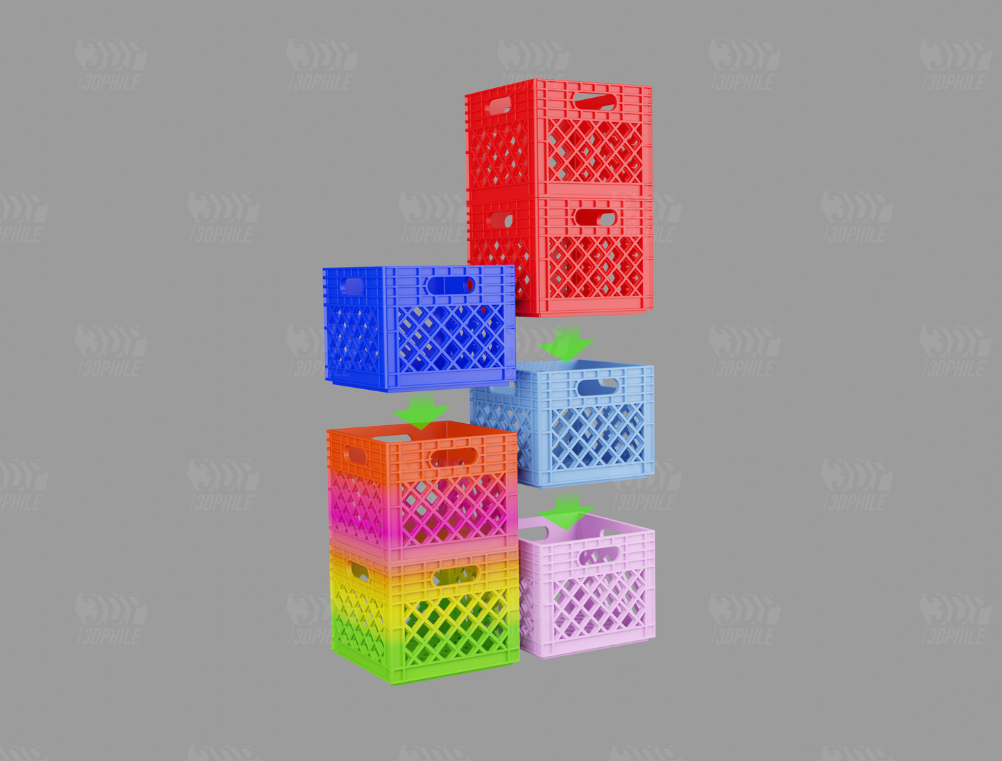 Mini crate miniature milk box desk organizer