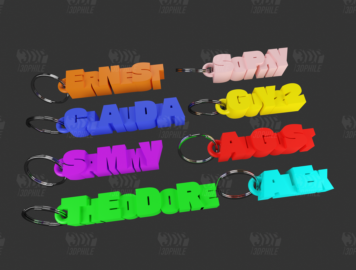 3D printed custom name text keychain